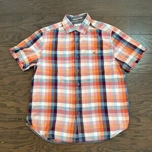 Tommy Bahama Men's Short Sleeve Plaid Button Down Shirt Size Medium
